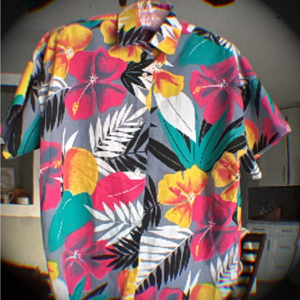 Vintage 80’s Style Rite Button Up Tropical Floral Made in 🇨🇦 Fits-Small/Medium